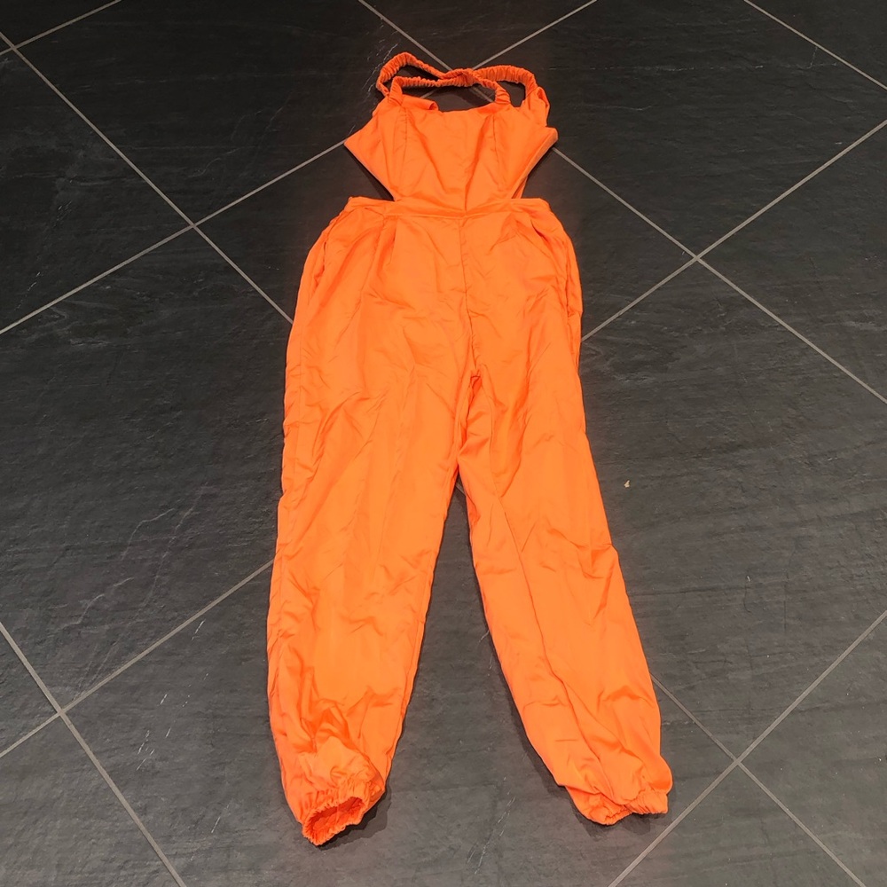 NWT Orange Cutout Jumpsuit XL
